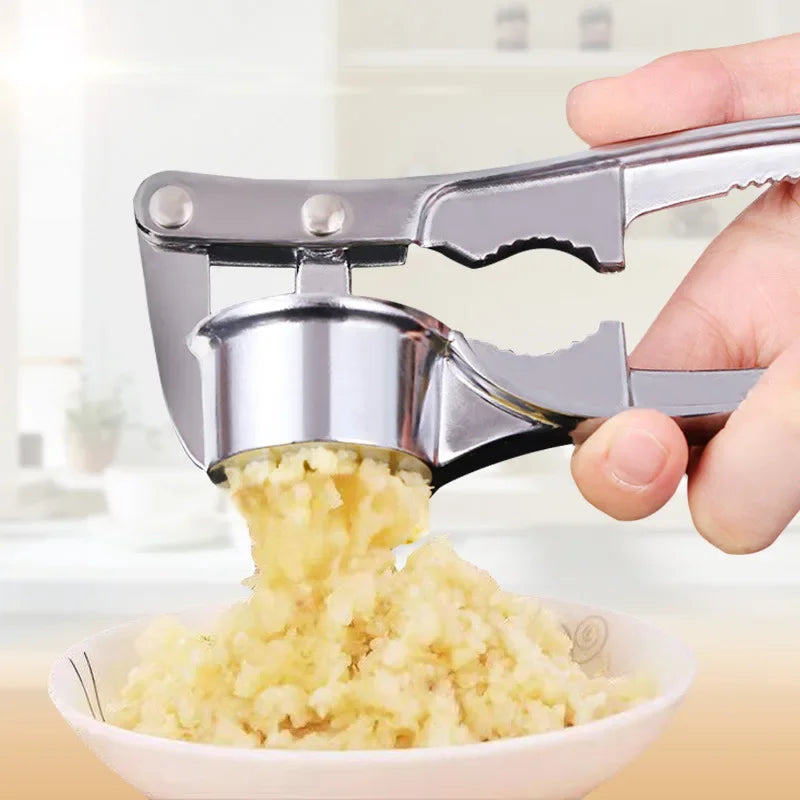 Stainless Steel Garlic Press Crusher Mincer Handheld Garlic Smasher Squeezer Manual Press Grinding Tool Kitchen Accessories